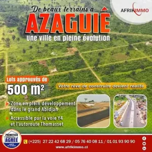 vente de terrain à Azaguié