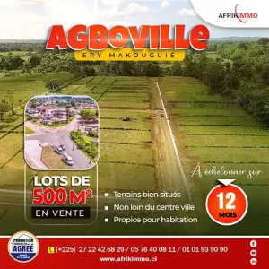 Terrain a vendre à Agboville
